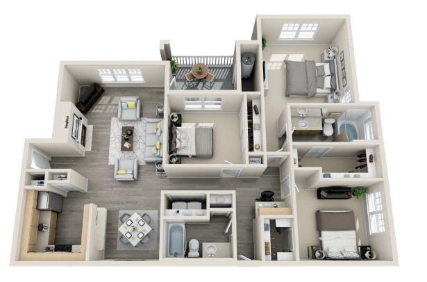C41The Ashborough_Ashburn VA_Floor Plan_C41_Three Bedroom Two Bathroom C41The Ashborough_Ashburn VA_Floor Plan_C41_Three Bedroom Two Bathroom